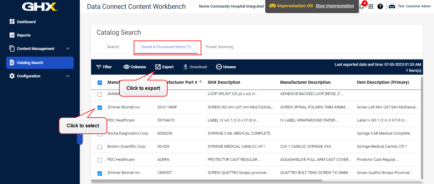 Catalog Search Properties page