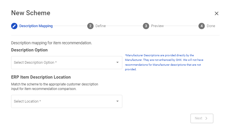 New Scheme Wizard dialog box