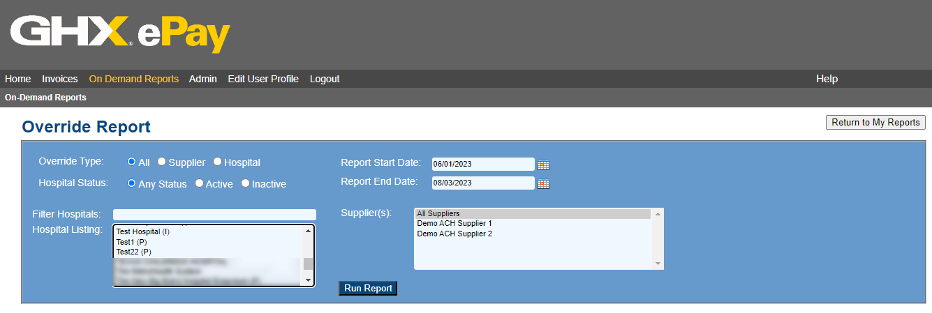 Generate an Override Report